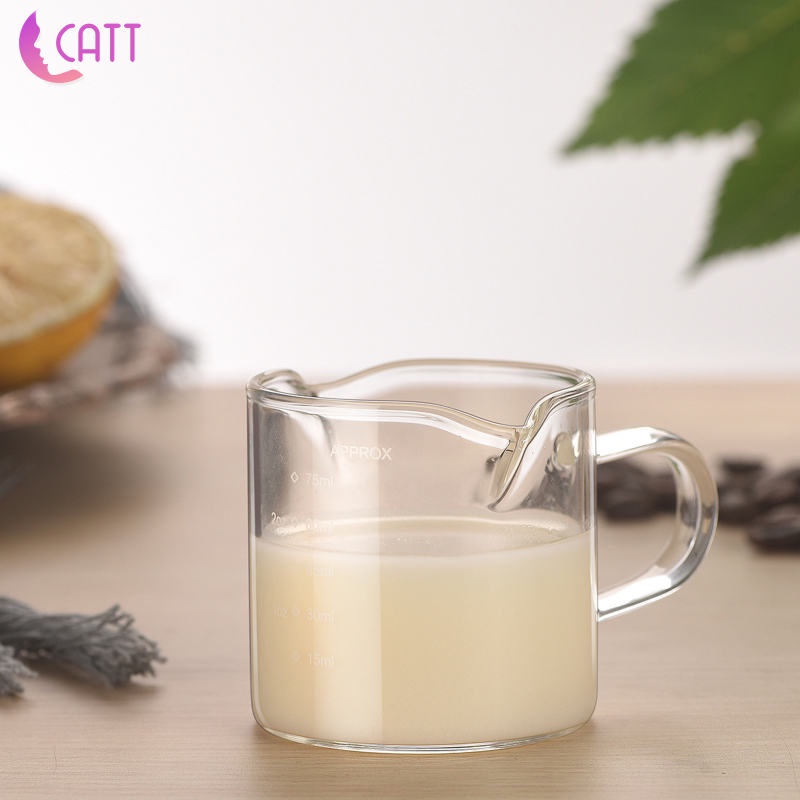 1 [Dadada1] Set 2 Cốc Thủy Tinh Đong Sữa Cà Phê Trà Có Tay Cầm