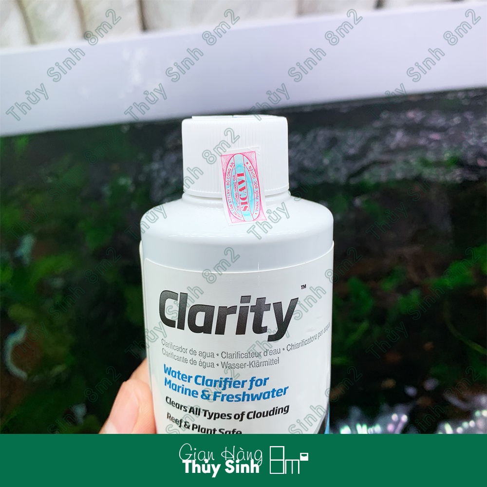 Seachem Clarity Khử Màu Lũa, Làm Trong Nước Hồ Thủy Sinh, Hồ Cá Biển - 8m2
