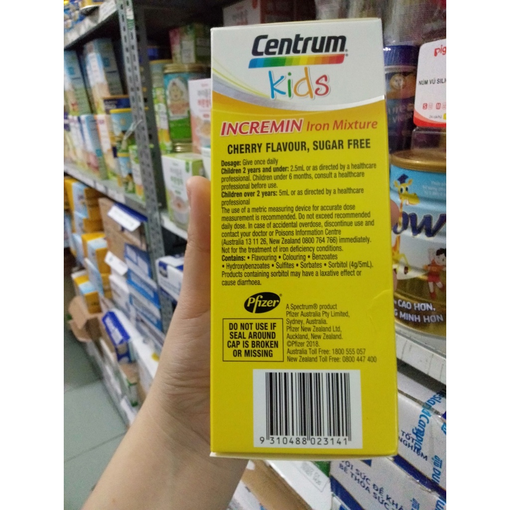 SIRO CHO TRẺ BIẾNG ĂN CENTRUM KIDS HƯƠNG CHERRY ÚC 200ML(mẫu mới)