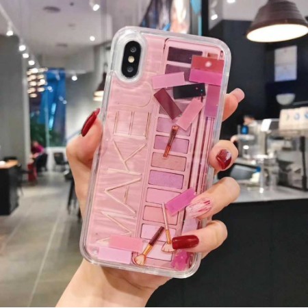Ốp Điện Thoại Kim Tuyến Nước Hình Bảng Phấn Mắt Trang Điểm Cho Iphone 12 11 Pro Xs Max Xr Xs X 7 8 6 6s Plus