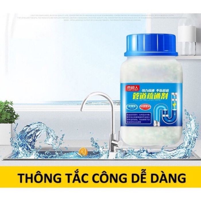 Bột thông cống đa năng đường ống cống tắc bể phốt - bột thông tắc cống lọ vuông - BTC