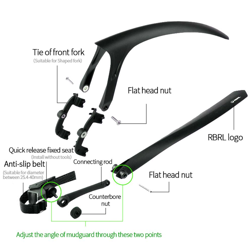 Tấm Chắn Bùn Trước Và Sau Bằng Nhựa ABS Tháo Gỡ Nhanh Cho Xe Đạp Leo Núi