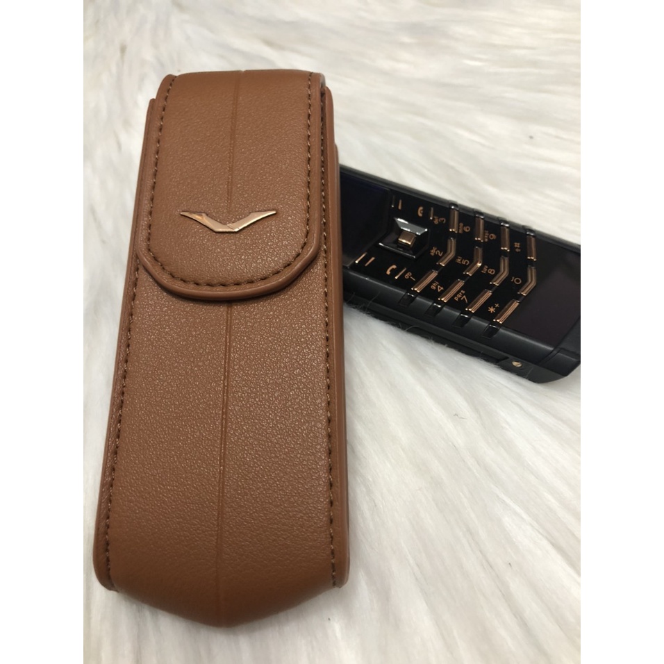 ⚡Bao Da Nắp Gấp Vertu Singnature S Dập Vân Trơn⚡