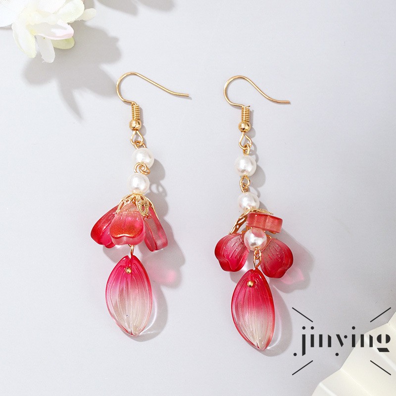 GETNOIVAS Đôi hoa tai phong cách cổ trang Trung Quốc trang trí ngọc trai thanh lịch