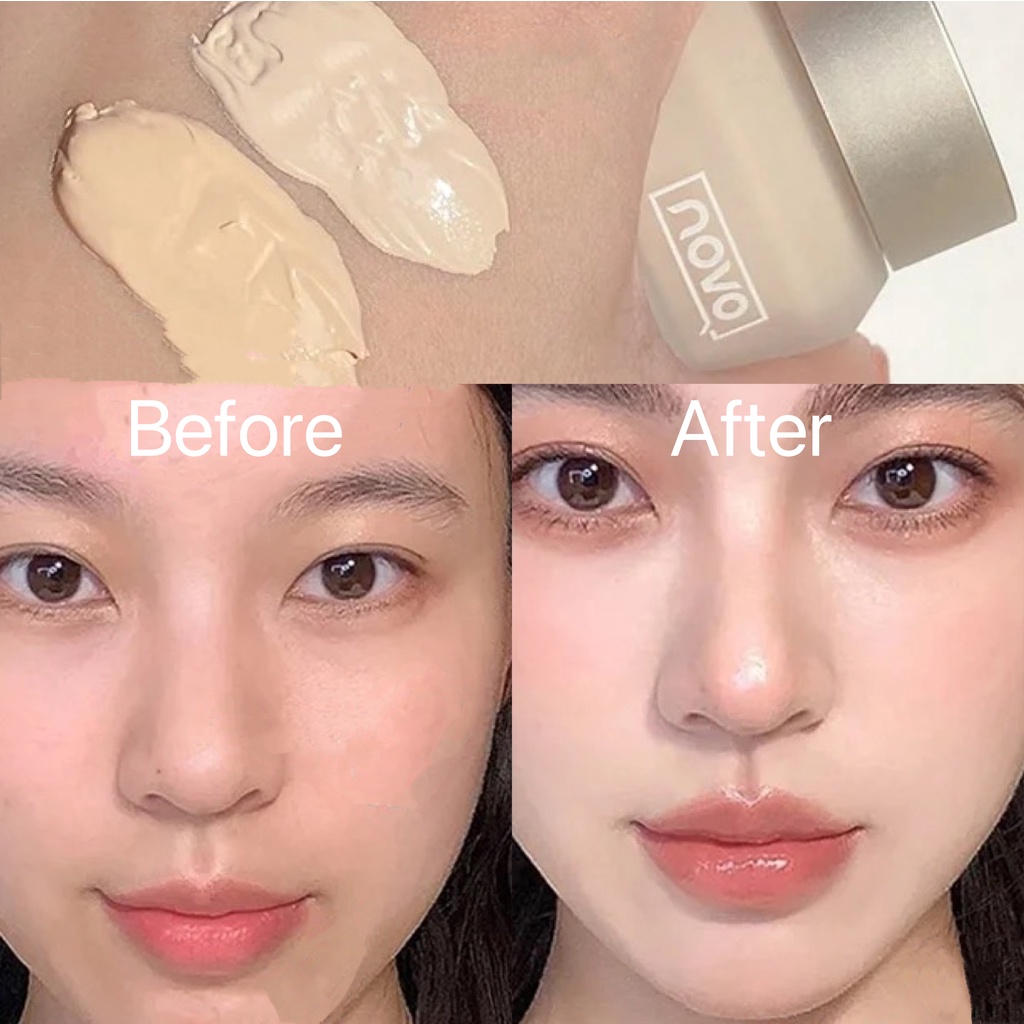 Abpopa NOVO® Kem Nền Dưỡng Ẩm Lâu Trôi Trang Điểm Tự Nhiên