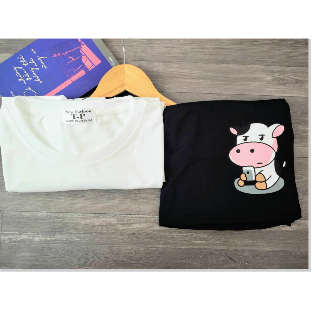 Áo thun ngắn tay con bò siêu xinh , hot hè 2021