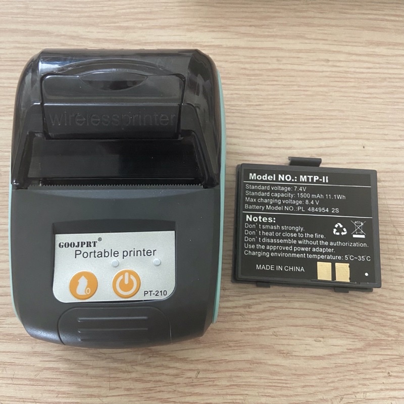 HHS Phụ kiện Pin sạc, trục kéo giấy cho máy in nhiệt bluetooth PT210 Mtp-3