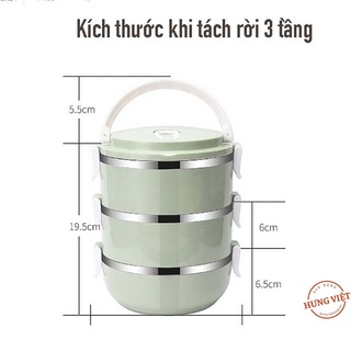 Cặp lồng cơm lúa mạch 4 tầng giữ nhiệt