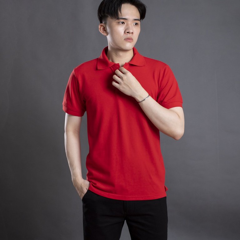 Áo thun trơn cổ trụ nam LADOS - 19043 màu sắc tươi sáng chất liệu co giãn | BigBuy360 - bigbuy360.vn