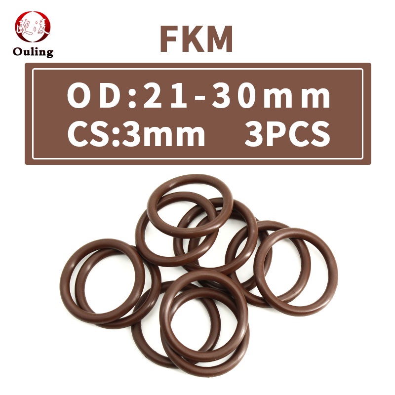 Set 3 Vòng Đệm Cao Su Hình Chữ O Chống Áp Lực Dầu / Chống Mòn Cho Bình Nhiên Liệu OD21 / 22 / 23 / 24 / 25 / 26 / 27 / 28 / 29 / 30 * 3mmChịu Nhiệt Độ