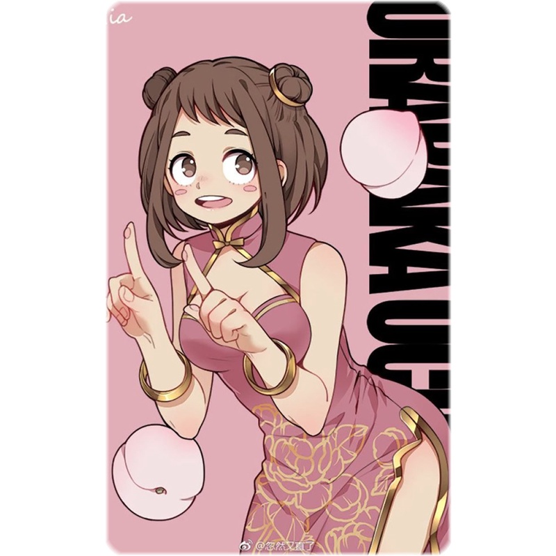 Ảnh card bo góc in hình BOKU NO HERO ACADEMIA ver ĐÀO PEACH - Học Viện Anh Hùng thẻ bo viền 5*8cm