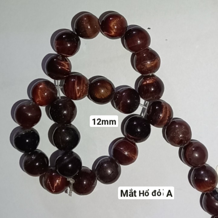 Một hạt đá mắt hổ đỏ 8mm 10mm 12mm 14mm