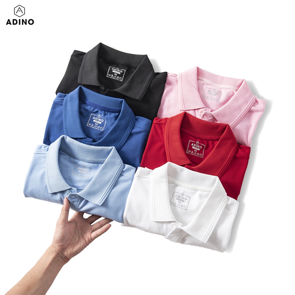 Áo polo nữ ADINO màu hồng phối viền chìm vải cotton co giãn dáng công sở slimfit hơi ôm trẻ trung APN03 | BigBuy360 - bigbuy360.vn