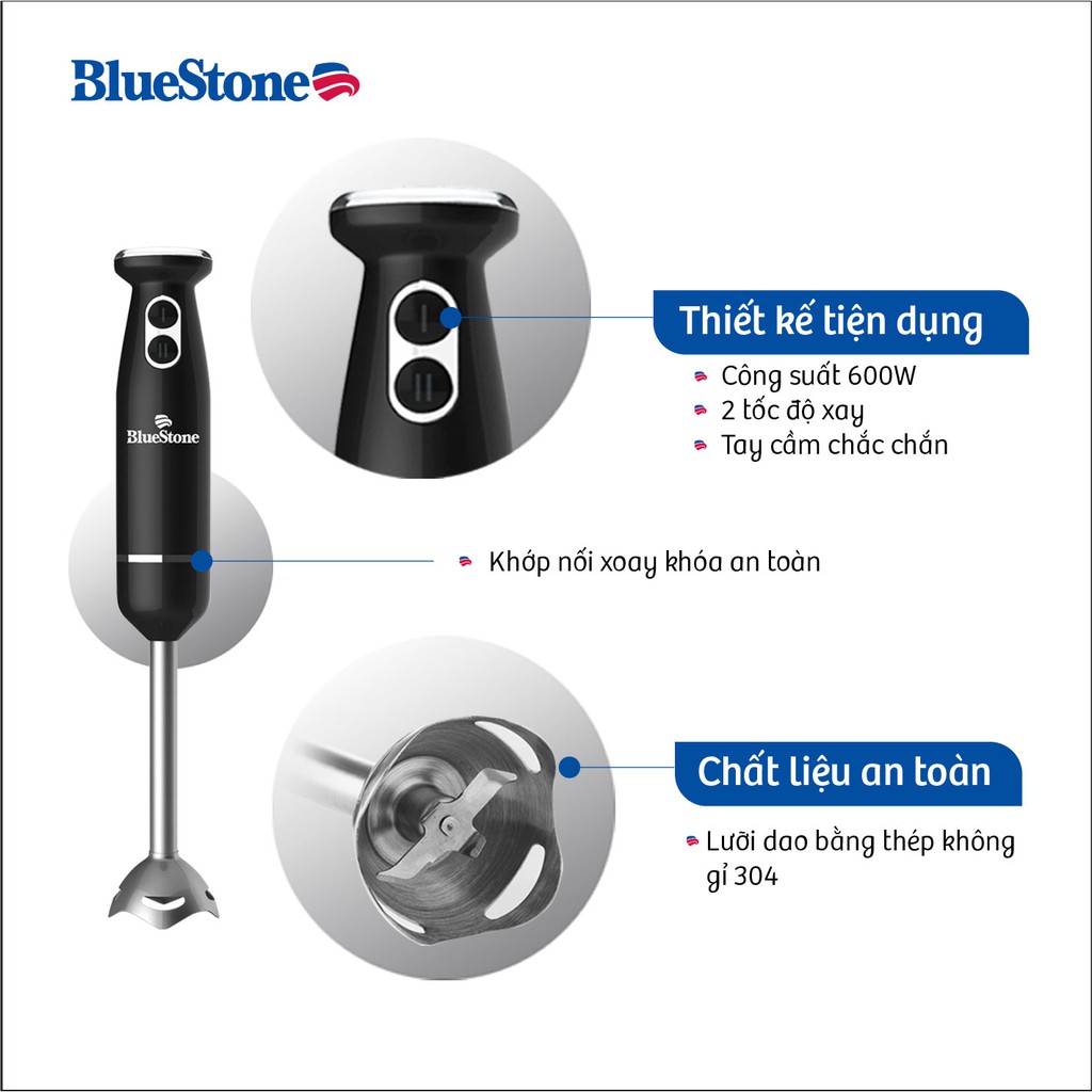 [Mã ELBLUEWL5 giảm 10% đơn 500K] Máy xay sinh tố cầm tay BlueStone BLB-5251