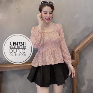 🍒ÁO PEPLUM CHUN NGỰC HOA NHÍ FREESIZE🍒