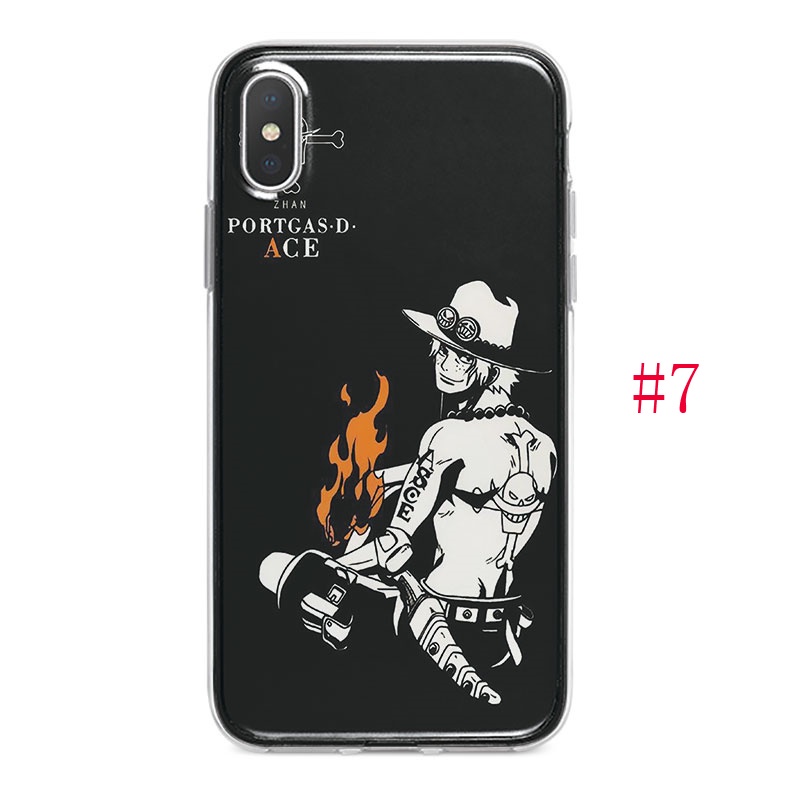 Ốp điện thoại silicon hình One Piece màu đen cho Samsung Galaxy A01 Core A02 A02S A12