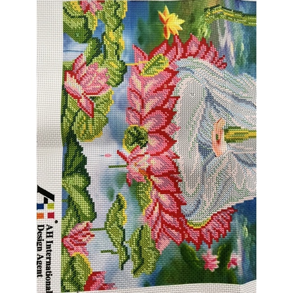 Tranh đính đá - Tranh thêu phật bà Quan Thế Âm Bồ Tát 3D Ailuo AL53400 77438 |45x62cm|_CHƯA THÊU