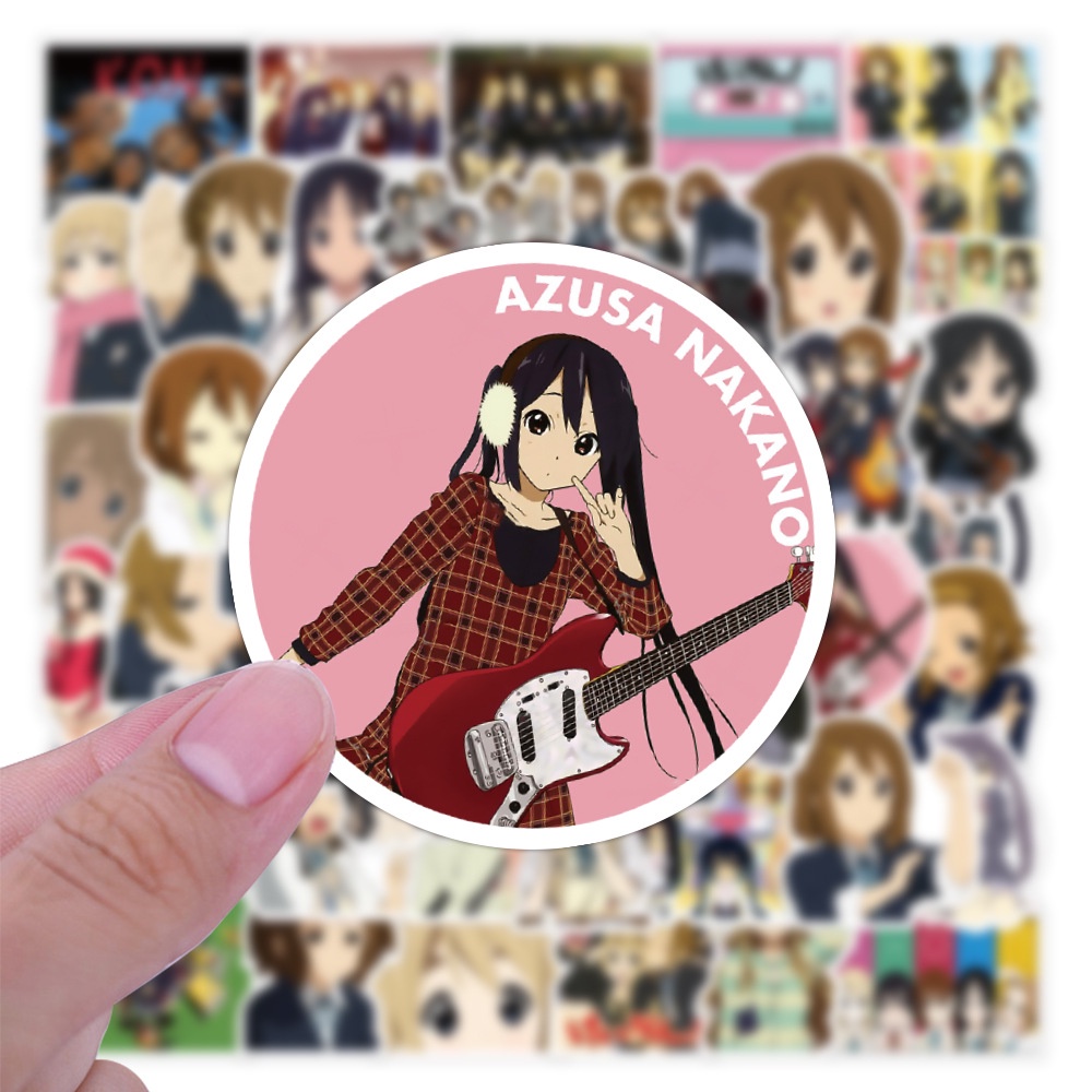 Y&P| Hình Dán Chống Nước K-ON! Nhật Bản Anime Mũ Bảo Hiểm Máy Tính Xách Tay Hành Lý Dán Thiết Lập, 50 tờ