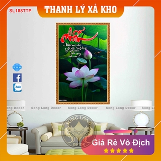 Tranh Dán Tường Chữ Nhẫn- SL188TTP- Tranh 3d Thư Pháp - Song Long Decor