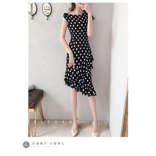👗 ĐẦM ĐẦM CHẤM BI ĐUÔI CÁ LỆCH VAI CAO CẤP MSP_D260