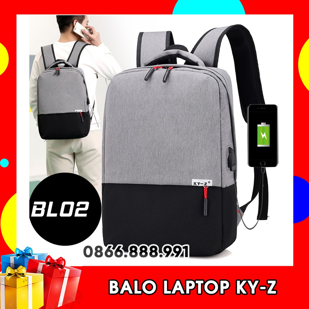 Balo Laptop, Balo Thời Trang Nam Nữ. Mã BL02. Có Cổng Sạc USB