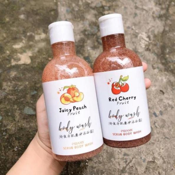 Sữa Tắm Tẩy Tế Bào Chết Body Hương Hoa Quả PIBAMY Fruit Scrub Body Wash 260ml