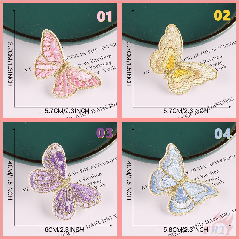 Miếng vá ủi quần áo họa tiết bươm bướm và hoa xinh xắn diy