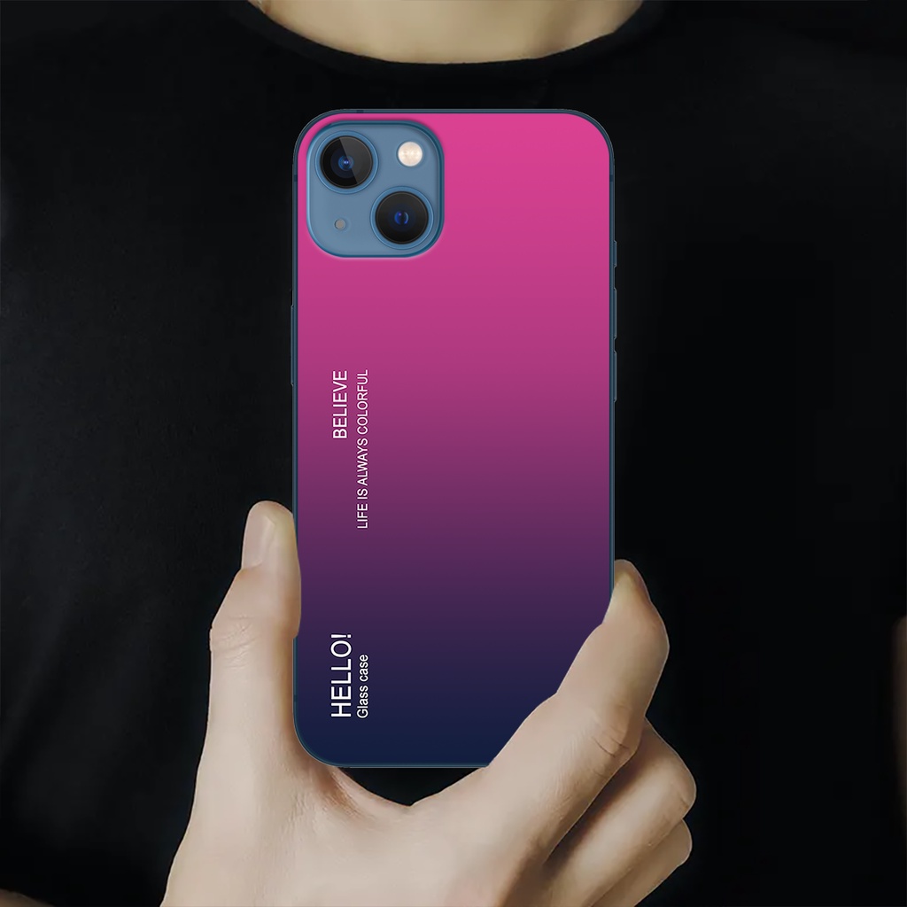 Ốp điện thoại iPhone 13 mini - Gradient edition, chất liệu kính cường lực