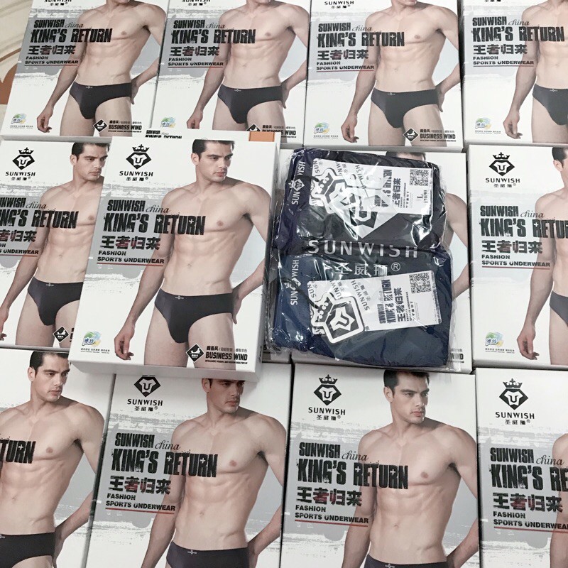 HỘP 2 quần sịp chéo nam - quần lót nam chất su thông hơi, mát lạnh hàng Qccc. Ảnh và video thật.