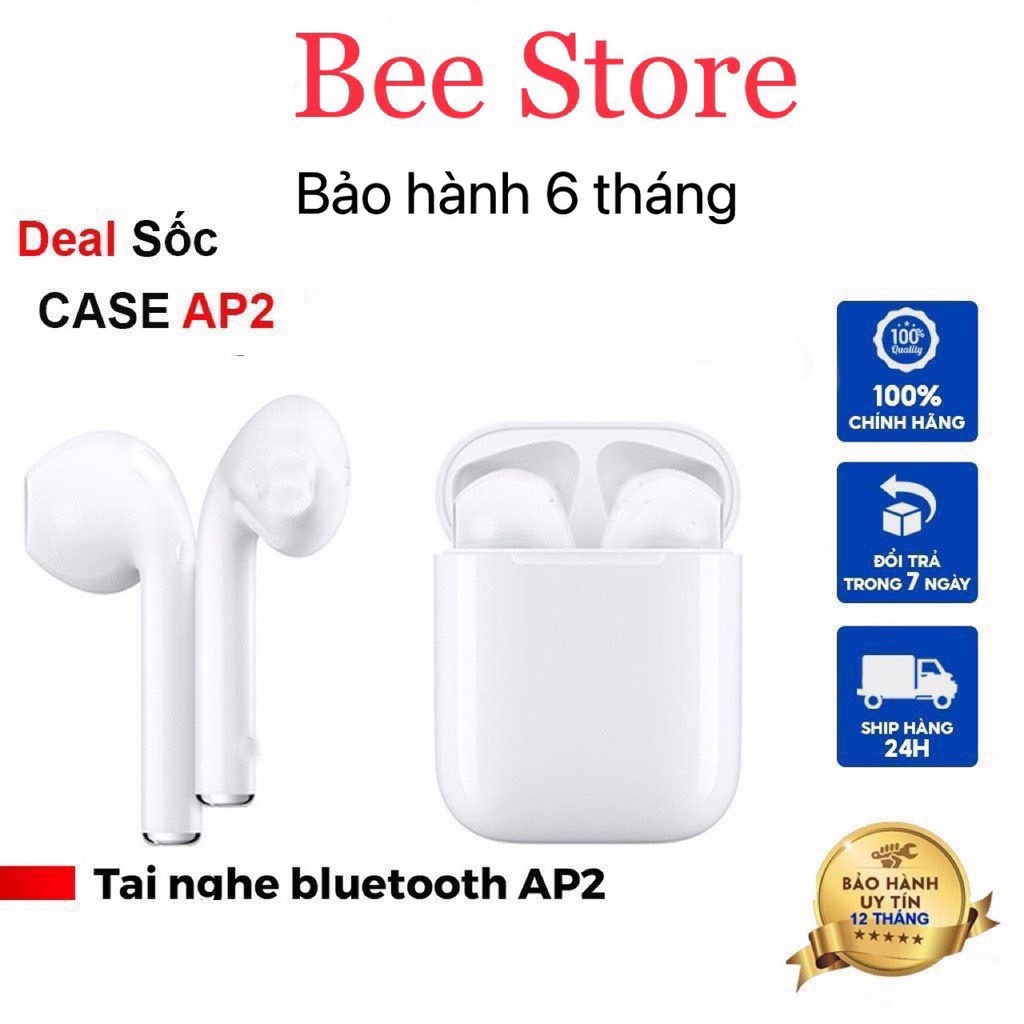 Tai Nghe Bluetooth AP2 TWS Không Dây Bản Quốc Tế Định Vị Đổi Tên Tự Động Kết Nối Chạm Cảm Ứng Dùng Cho ĐT