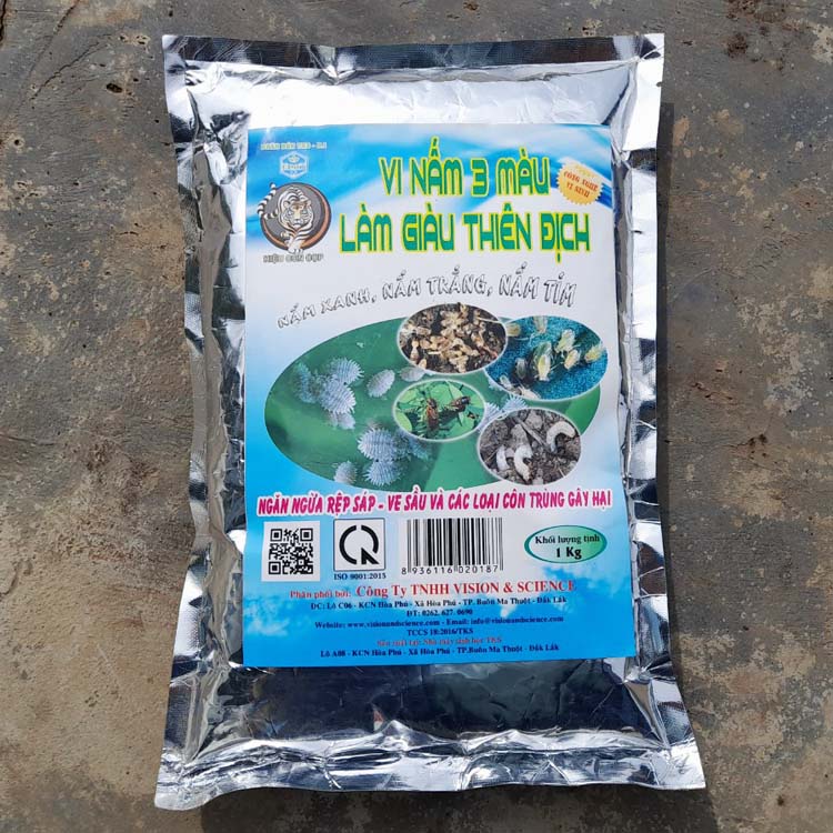 VI NẤM 3 MÀU: Ngăn Ngừa Rệp Sáp Gốc, Sùng Đất, Mối Mọt Đục Cành, Cắn Rễ - Gói 1kg