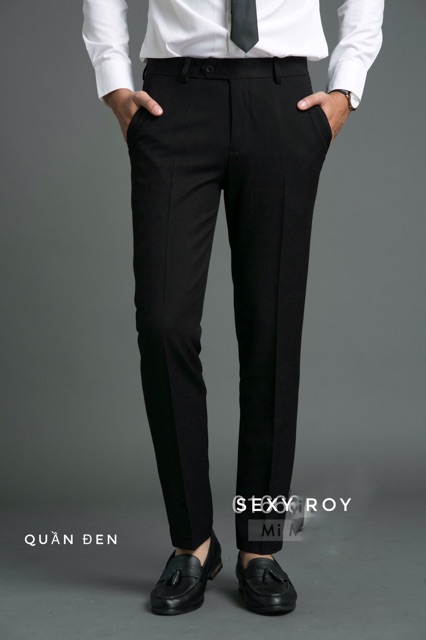 Quần tây nam xanh than công sở đẹp, quần ống côn ôm dáng trẻ trung, thiết kế chuẩn, vải dầy đẹp co giãn ko bám bui | BigBuy360 - bigbuy360.vn