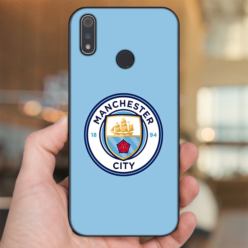 Ốp lưng Realme 3, 3 Pro viền đen in hình Manchester City MC