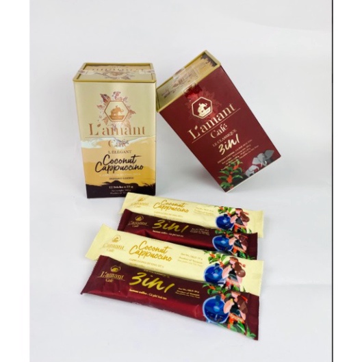 Cà phê hòa tan L'amant Cappucino vị Dừa thơm béo (12 gói x 25gr) (Free Ship) (Free Ship)