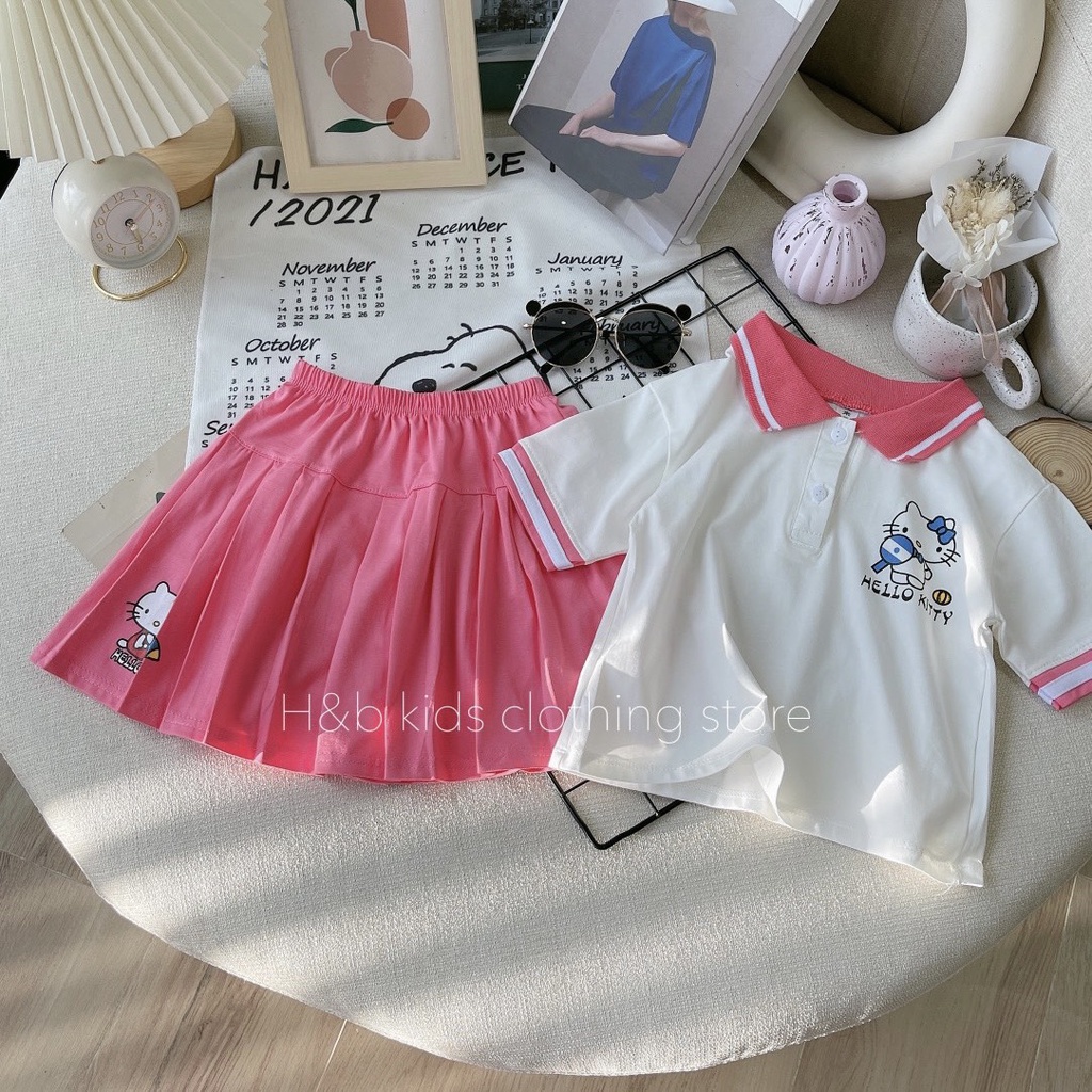 Sét váy Bé gái hoạ tiết micky. chất cotton 4 chiều siêu mềm mịn
