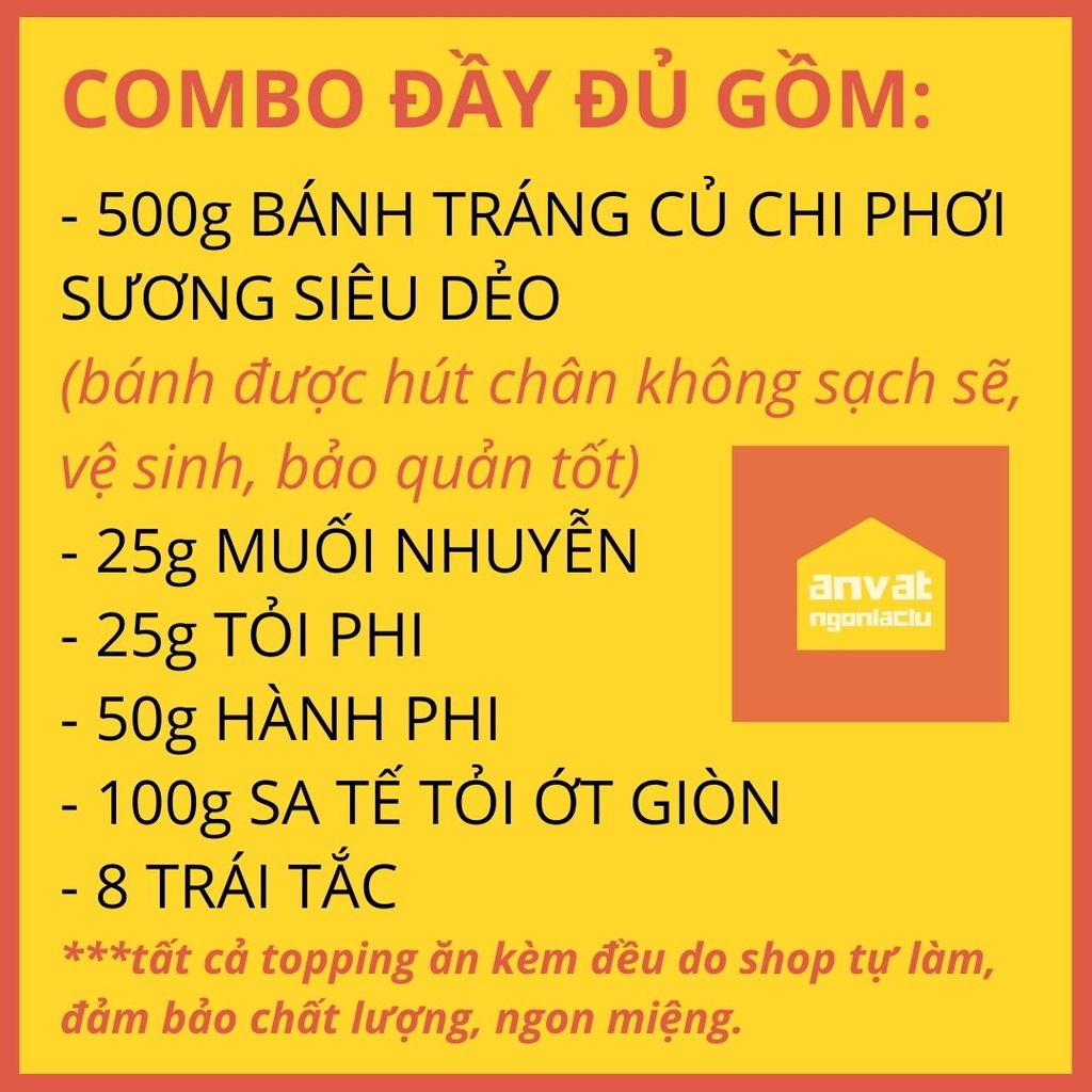 SET BÁNH TRÁNG TRỘN ĐẦY ĐỦ - BÁNH TRÁNG PHƠI SƯƠNG SIÊU DẺO, TOPPING NHÀ LÀM AN TOÀN, CHẤT LƯỢNG
