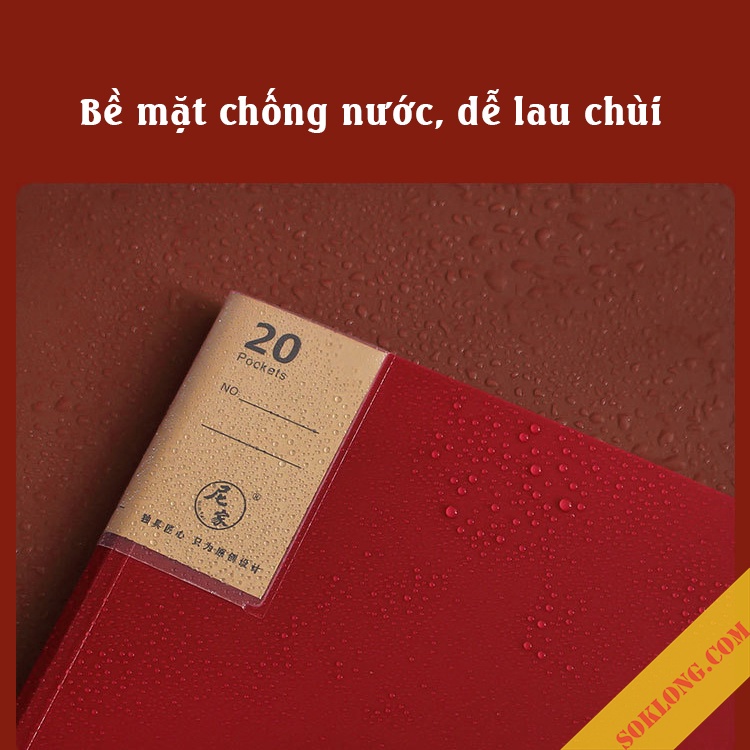 File lá bìa đựng hồ sơ màu Retro K56 size A3 20 ngăn bảo quản hồ sơ tài liệu tiện lợi