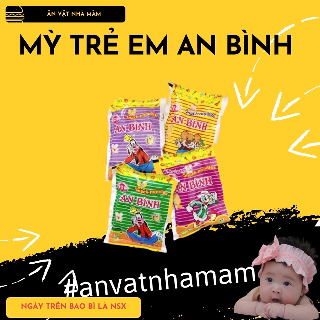 Combo 10 gói mì tôm trẻ em An Bình ăn vặt tuổi thơ ngon tại Hà Nội (1 gói 20gr).
