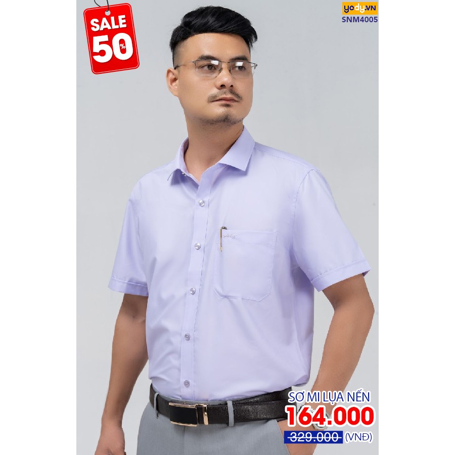 Sơ mi nến cộc tay nam slim có túi thương hiệu thời trang chính hãng YODY - SNM4005 | BigBuy360 - bigbuy360.vn