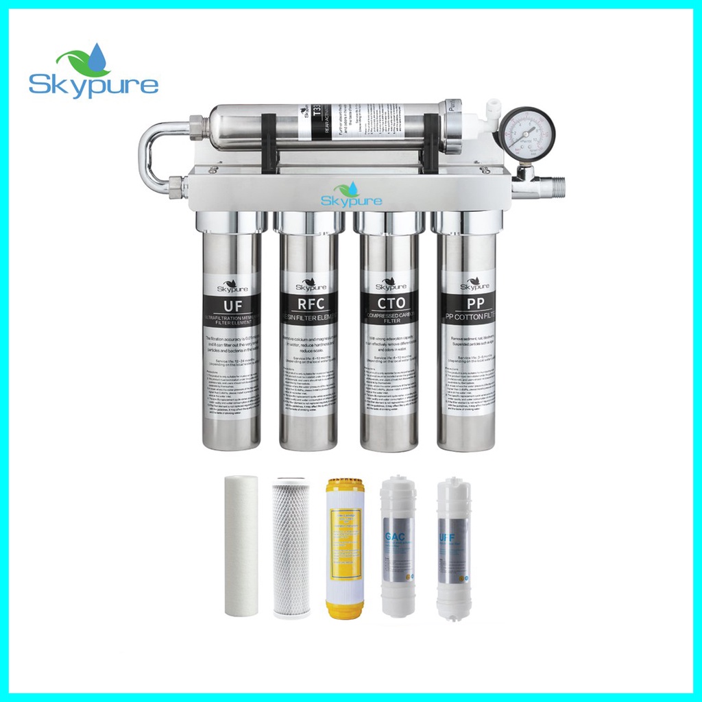 Máy lọc nước Skypure M3 + Bộ lõi lọc nước, máy lọc nước uống trực tiếp, không tốn điện, sử dụng công nghệ UF ưu việt.