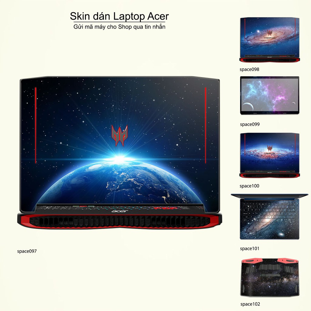 Skin dán Laptop Acer in hình không gian nhiều mẫu 17 (inbox mã máy cho Shop)