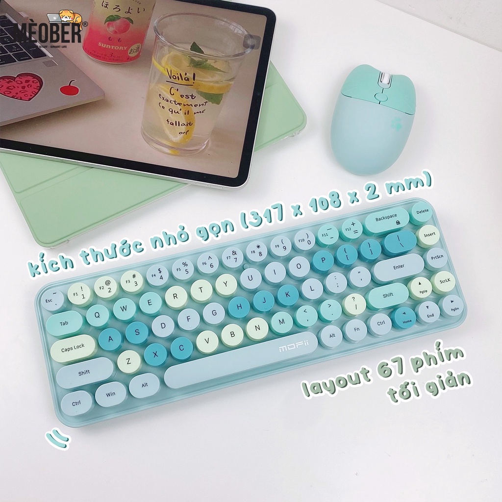 Bộ bàn phím không dây & chuột Silent MOFII �Candy Mini dành cho Laptop, i pad, PC v.v