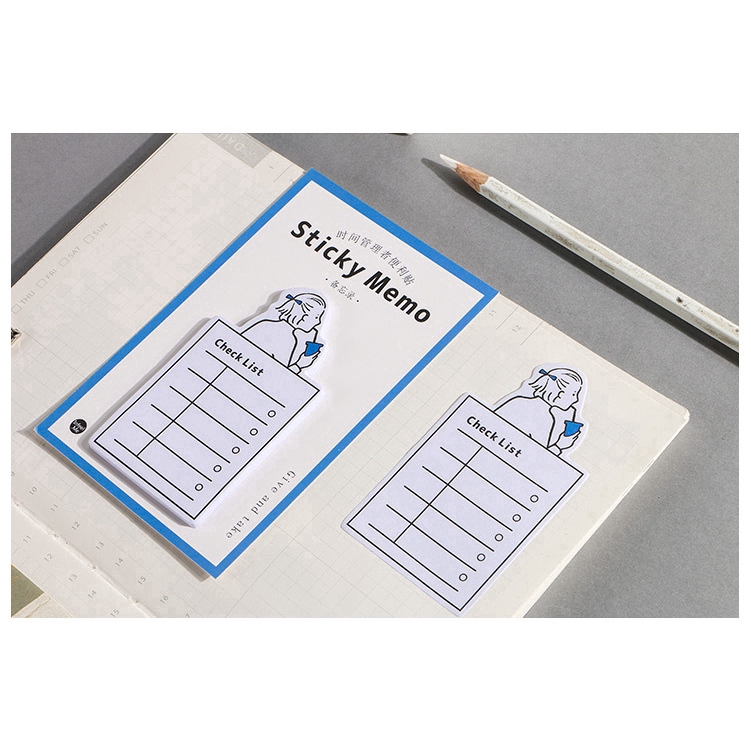 Set 30 tờ giấy dán ghi chú hỗ trợ quản lý thời gian tiện lợi dành cho trường học/ văn phòng họa tiết dễ thương