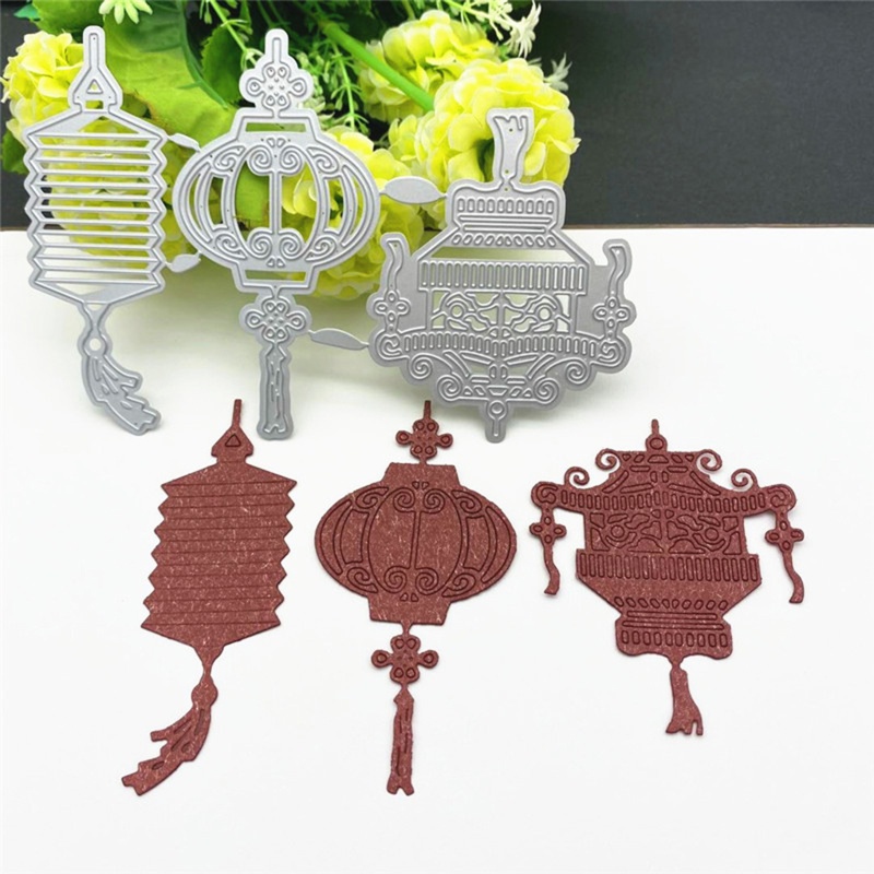 Khuôn Cắt Giấy Làm Từ Kim Loại Hình Lồng Đèn Trang Trí Scrapbook