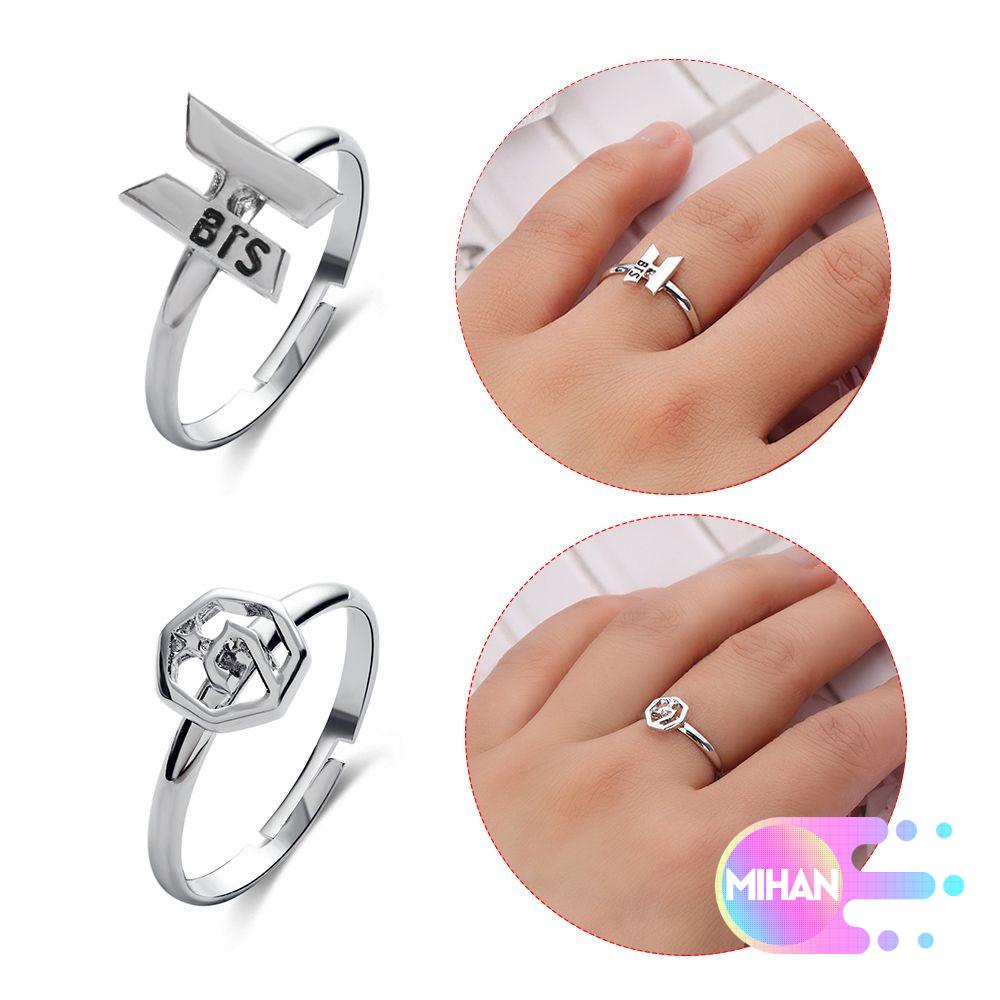 Nhẫn thời trang có thể điều chỉnh phong cách nhóm nhạc BTS Bangtan Boys Got7 MIHAN1