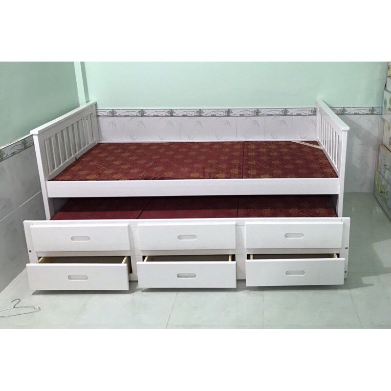 Giường Tầng 1m x 1m Kéo Sát Dất ( 3 Màu )