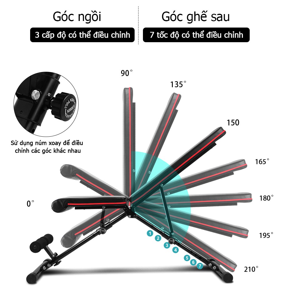 OneTwoFit ghế tập tạ có thể điều chỉnh  thể gập xuống đa chức năng,thích hợp cho bài tập toàn thân OT112