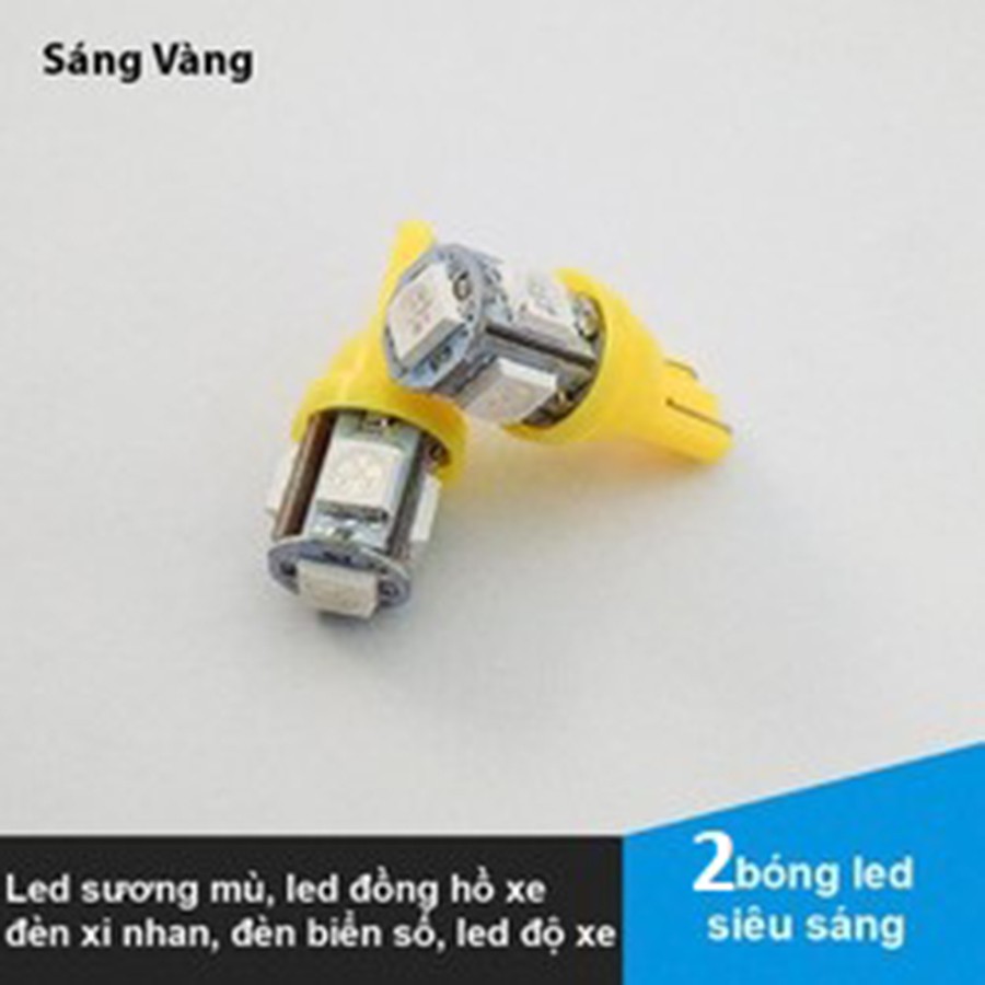 Bộ 2 đèn Led Sương mù,đèn nền Đồng hồ,rọi biển số cho xe máy,xe hơi - Màu Vàng