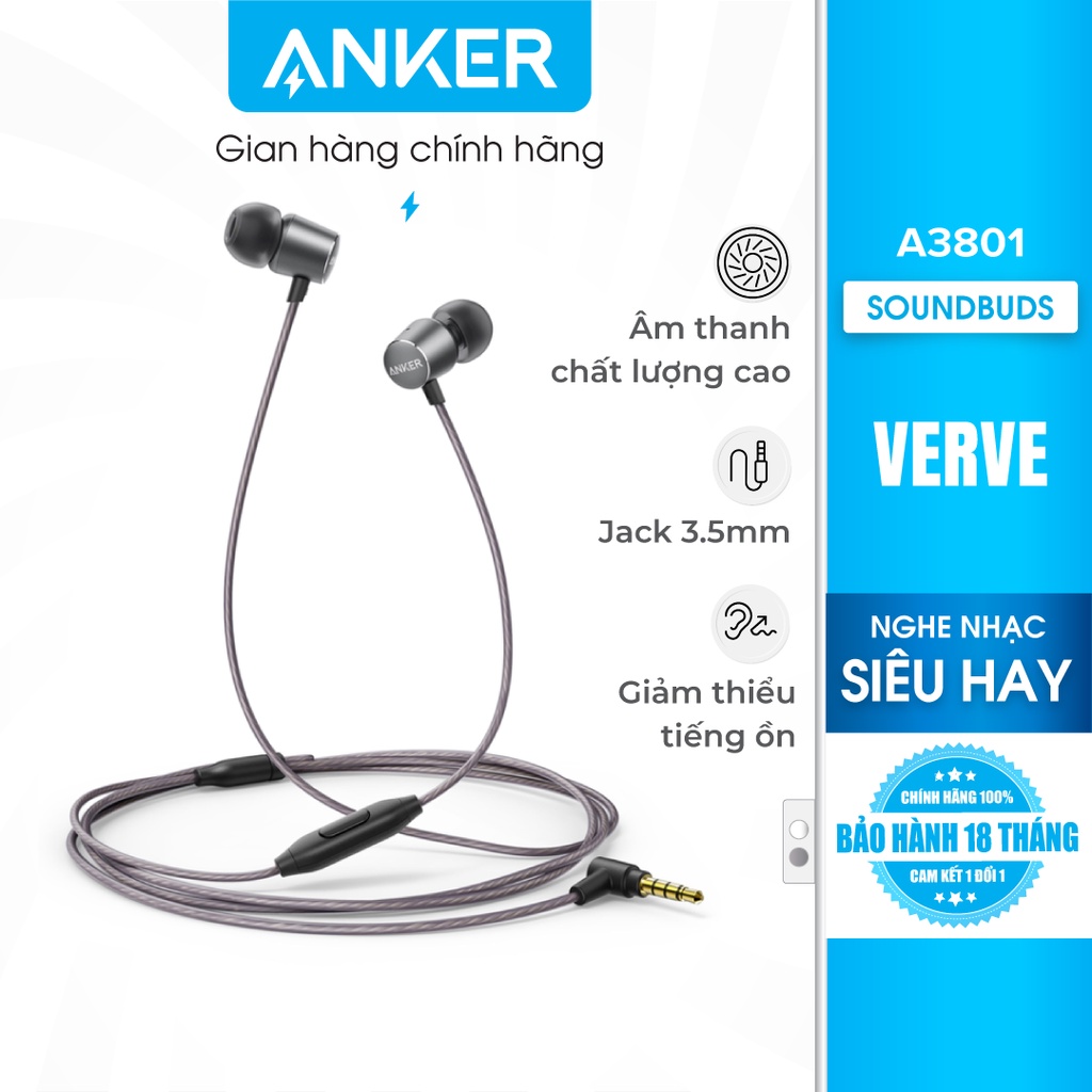 Tai nghe có dây SOUNDCORE SoundBuds Verve - A3801