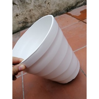 Combo 5 chậu trồng cây tròn dạng sóng cao 21cm